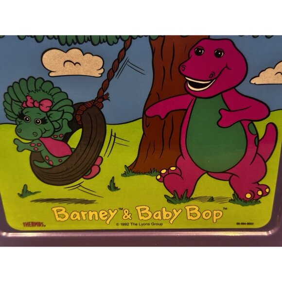 Barney Baby Bop Lunch Box with Thermos 1992 Thermos Brand School Days PreK Kids - Picture 8 of 8